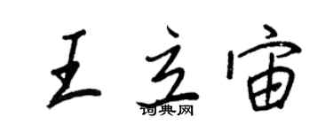 王正良王立宙行书个性签名怎么写