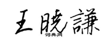 王正良王晓谦行书个性签名怎么写