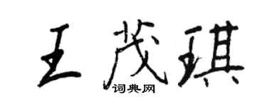 王正良王茂琪行书个性签名怎么写