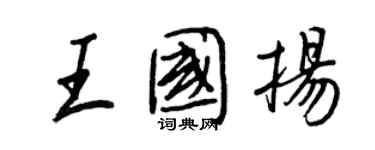 王正良王国扬行书个性签名怎么写