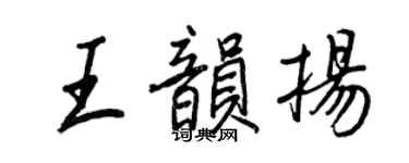 王正良王韵扬行书个性签名怎么写