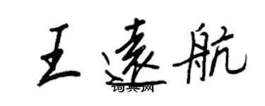 王正良王远航行书个性签名怎么写