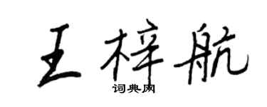 王正良王梓航行书个性签名怎么写