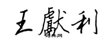 王正良王献利行书个性签名怎么写