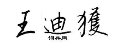 王正良王迪获行书个性签名怎么写