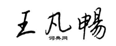 王正良王凡畅行书个性签名怎么写