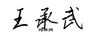 王正良王承武行书个性签名怎么写
