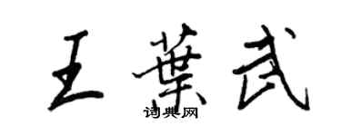 王正良王叶武行书个性签名怎么写