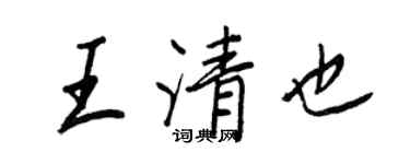 王正良王清也行书个性签名怎么写