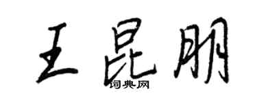 王正良王昆朋行书个性签名怎么写