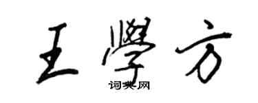 王正良王学方行书个性签名怎么写
