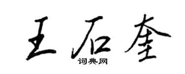 王正良王石奎行书个性签名怎么写