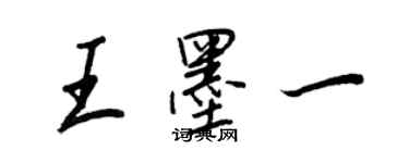 王正良王墨一行书个性签名怎么写