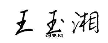 王正良王玉湘行书个性签名怎么写