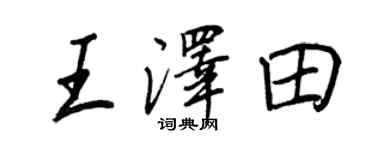 王正良王泽田行书个性签名怎么写