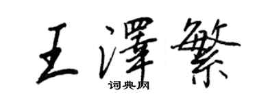 王正良王泽繁行书个性签名怎么写