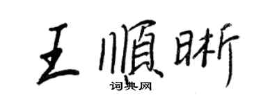 王正良王顺晰行书个性签名怎么写