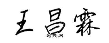 王正良王昌霖行书个性签名怎么写
