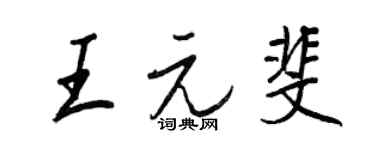 王正良王元斐行书个性签名怎么写