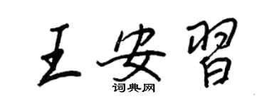 王正良王安习行书个性签名怎么写