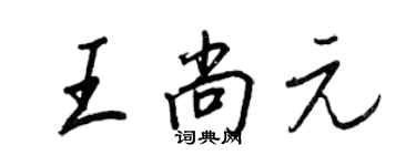 王正良王尚元行书个性签名怎么写