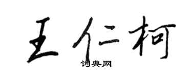 王正良王仁柯行书个性签名怎么写