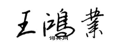 王正良王鸿业行书个性签名怎么写