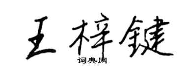 王正良王梓键行书个性签名怎么写