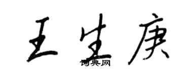 王正良王生庚行书个性签名怎么写