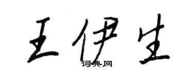 王正良王伊生行书个性签名怎么写