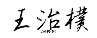 王正良王治朴行书个性签名怎么写