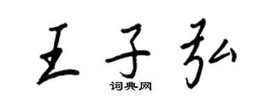 王正良王子弘行书个性签名怎么写