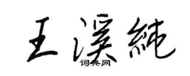 王正良王溪纯行书个性签名怎么写