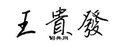 王正良王贵发行书个性签名怎么写