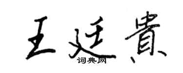 王正良王廷贵行书个性签名怎么写