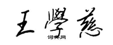 王正良王学慈行书个性签名怎么写