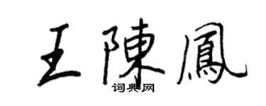 王正良王陈凤行书个性签名怎么写