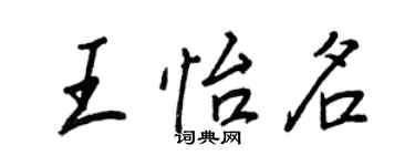 王正良王怡名行书个性签名怎么写