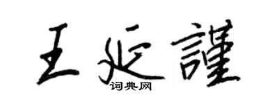 王正良王延谨行书个性签名怎么写