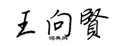 王正良王向贤行书个性签名怎么写