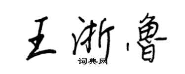 王正良王浙鲁行书个性签名怎么写