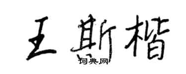 王正良王斯楷行书个性签名怎么写