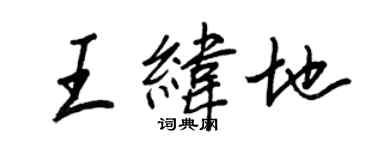 王正良王纬地行书个性签名怎么写