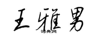王正良王雅男行书个性签名怎么写