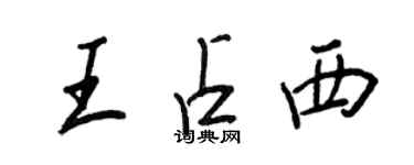 王正良王占西行书个性签名怎么写