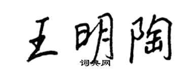 王正良王明陶行书个性签名怎么写