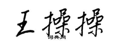 王正良王操操行书个性签名怎么写