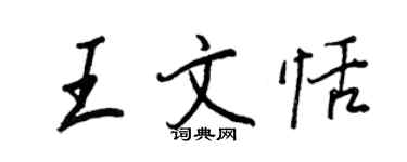 王正良王文恬行书个性签名怎么写