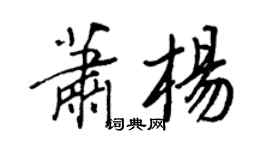 王正良萧杨行书个性签名怎么写