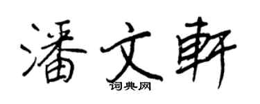 王正良潘文轩行书个性签名怎么写